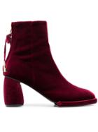 Reike Nen Burgundy 80 Velvet Ankle Boots - Red