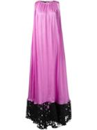 Emanuel Ungaro Embroidered Hem Cape Evening Gown