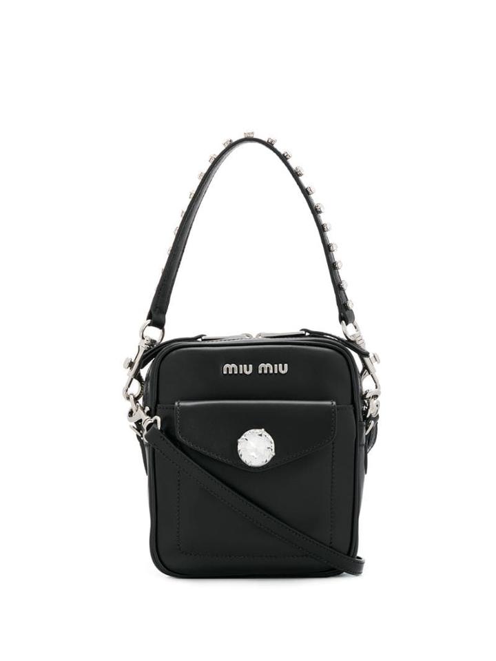 Miu Miu Crystal-embellished Bandoleer Bag - Black