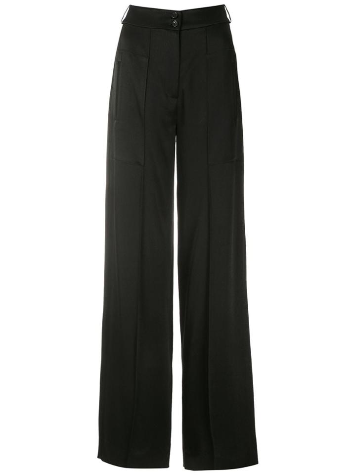 Gloria Coelho Creased Wide Leg Trousers - Black