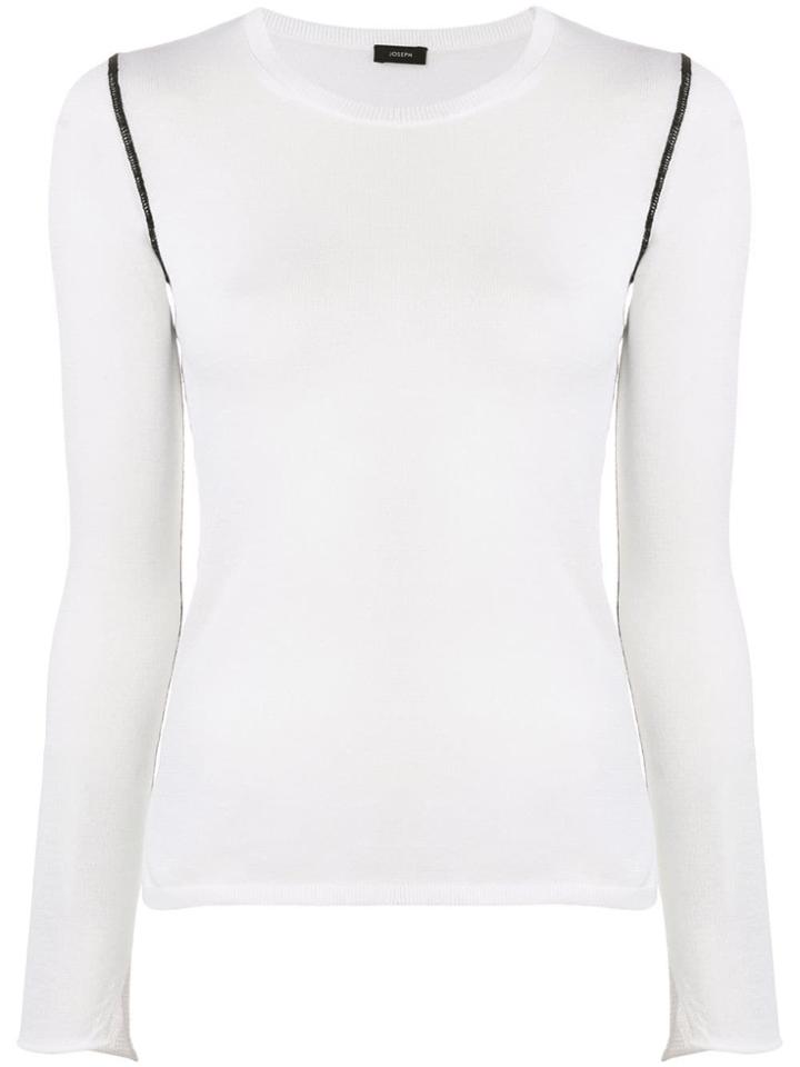 Joseph Round Neck Knitted Jumper - White
