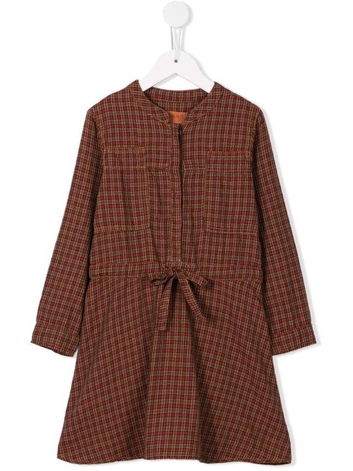 Maan Checked Shirt Dress, Girl's, Size: 12 Yrs, Brown