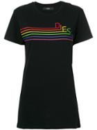 Diesel - Rainbow Print T-shirt - Women - Cotton - Xs, Black, Cotton