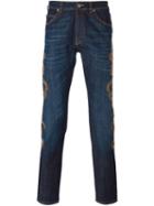 Versace Embroidered Jeans, Men's, Size: 30, Blue, Cotton/polyester/spandex/elastane