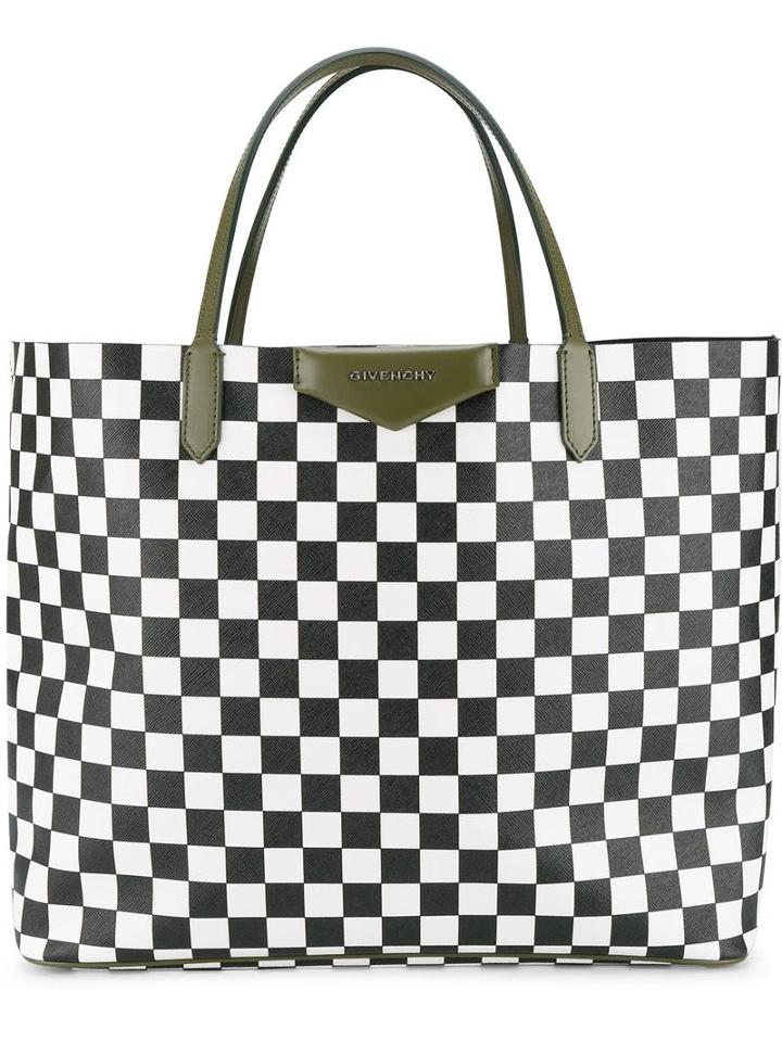 Givenchy Large Antigona Check Shopper, Women's, Black, Cotton/polyurethane/polyester