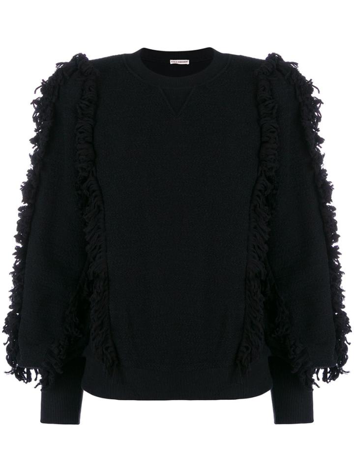 Ulla Johnson Pom Pom Balloon Sleeve Sweater - Black