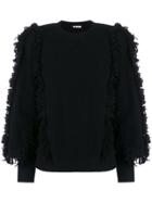 Ulla Johnson Pom Pom Balloon Sleeve Sweater - Black
