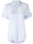 Equipment - Shortsleeved Shirt - Women - Silk - S, Blue, Silk