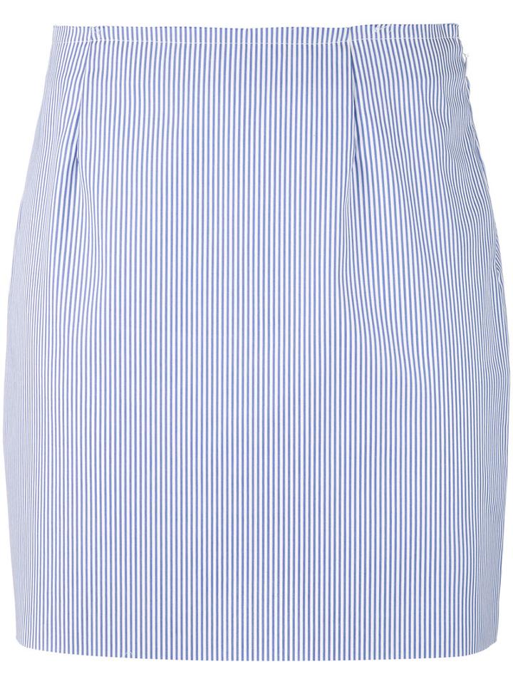 Striped Fitted Skirt - Women - Cotton - S, Blue, Cotton, Ottolinger