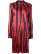 Ann Demeulemeester Blanche Striped Button Front Dress, Women's, Size: 40, Red, Silk