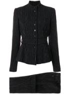 Giorgio Armani Vintage Pinstripe Corduroy Suit - Black