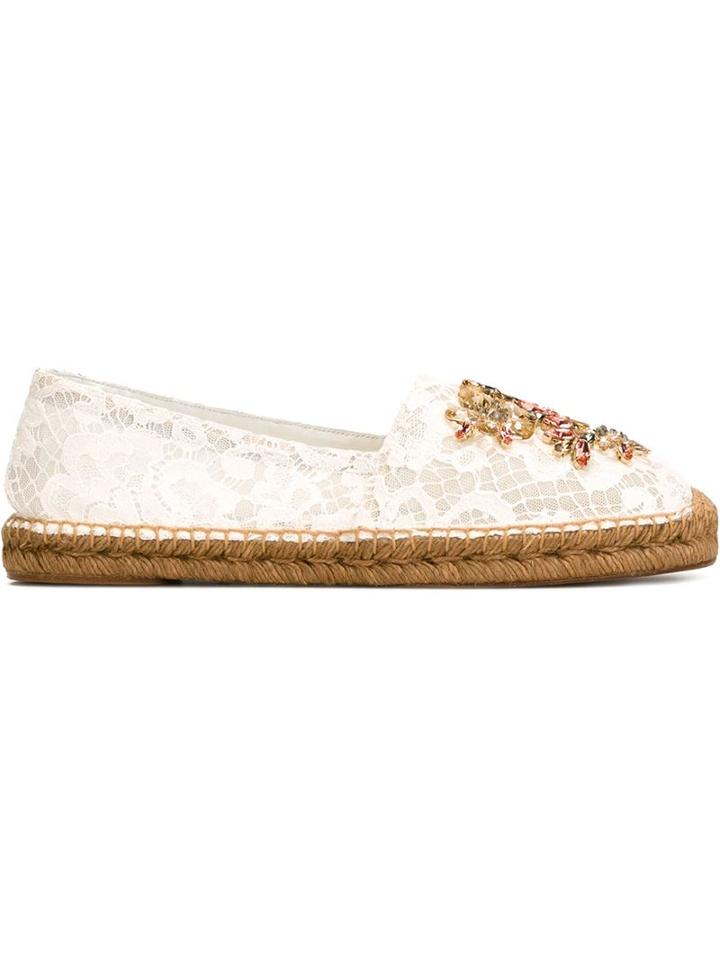 Dolce & Gabbana Lace Embellished Espadrilles