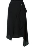 Michael Kors Asymmetric Draped Skirt, Women's, Size: 2, Black, Silk