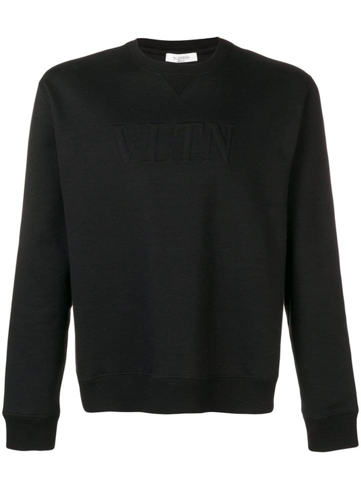Valentino Vltn Embroidered Logo Sweatshirt - Black
