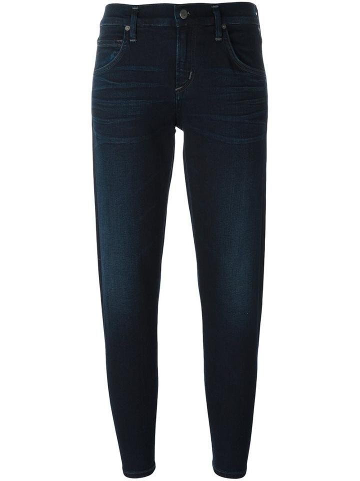 Citizens Of Humanity Slim-fit Cropped Jeans, Women's, Size: 24, Blue, Cotton/spandex/elastane/polyester