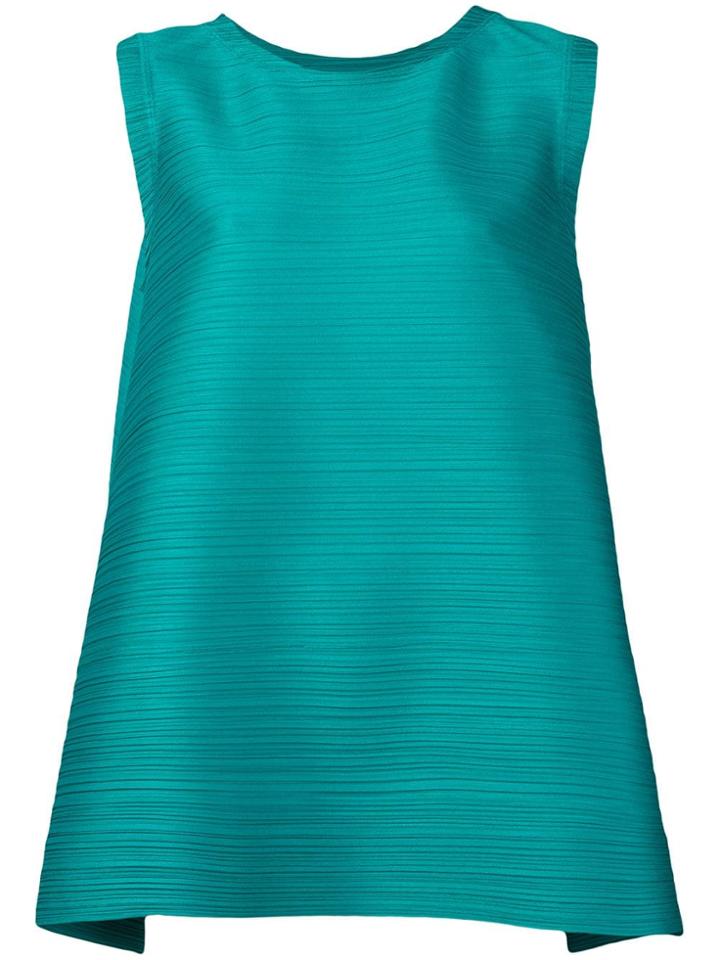 Pleats Please By Issey Miyake Satin Ballon Top - Blue