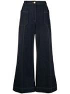 Nina Ricci Cropped Wide-leg Jeans - Blue