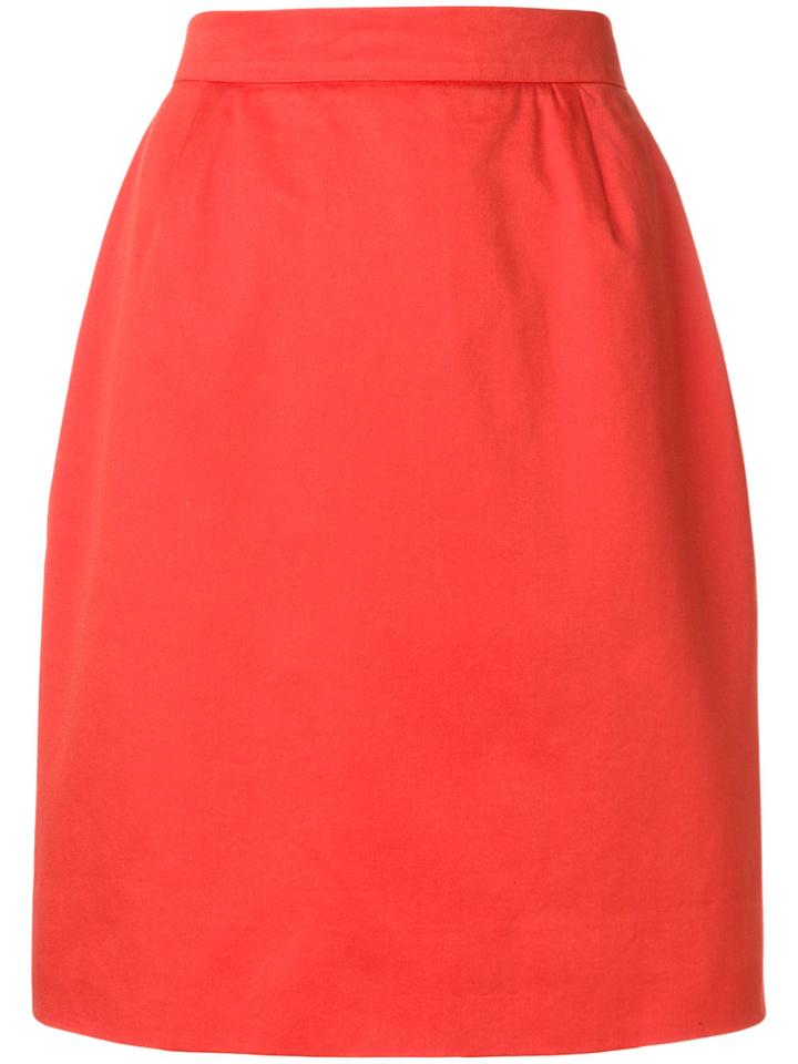 Yves Saint Laurent Vintage High Rise Straight Skirt - Yellow & Orange