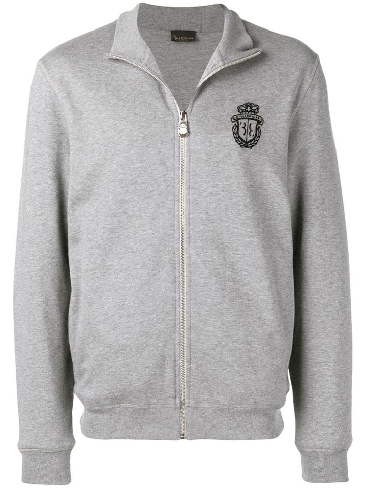 Billionaire Logo Zipped-up Jacket - Grey