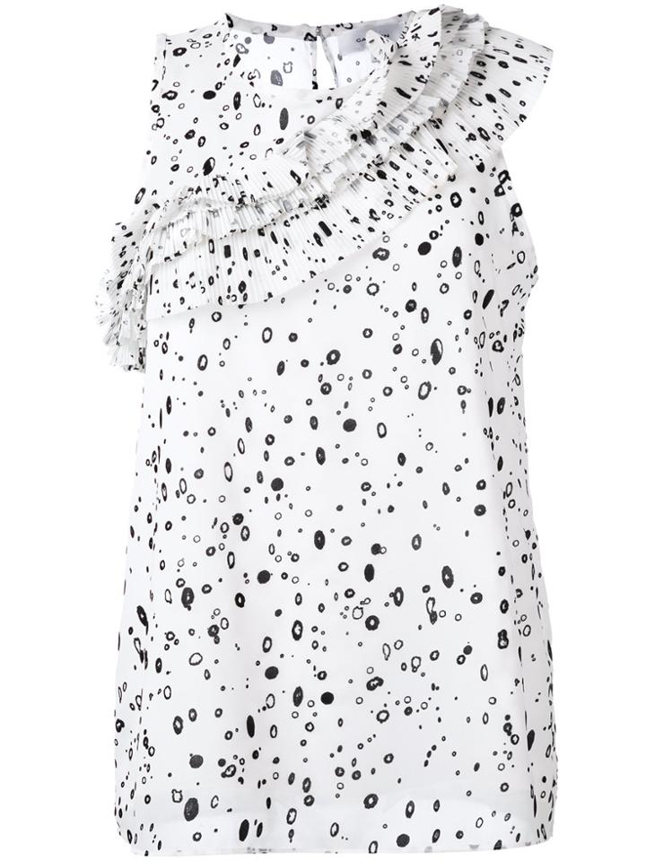 Carven Ruffled Detail Tank - White