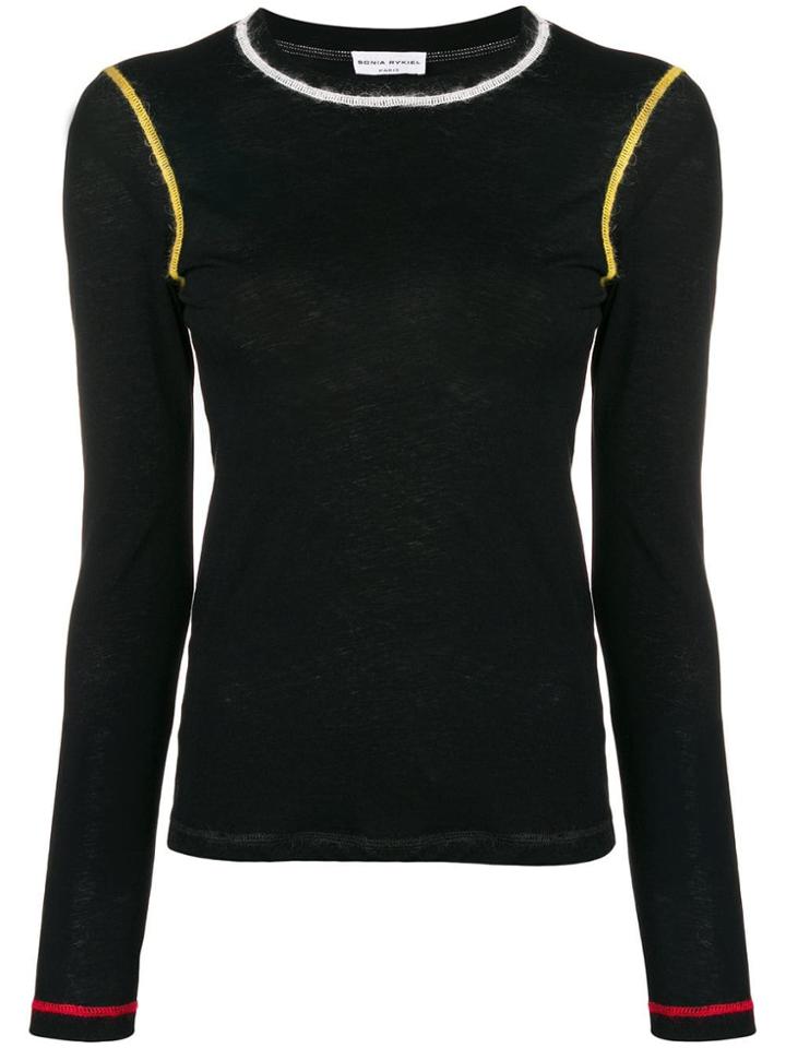 Sonia Rykiel Contrast Long-sleeve Top - Black