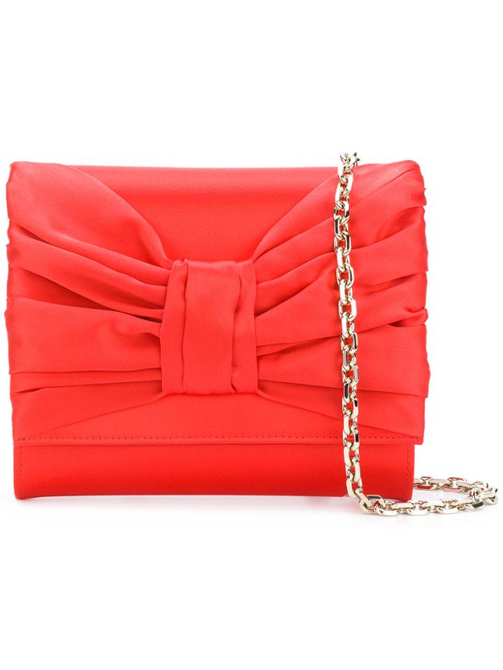 Casadei Draped Bow Clutch - Red