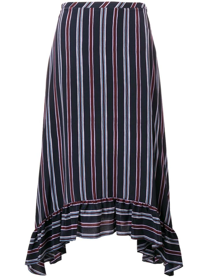 See By Chloé Striped Asymmetric Skirt - Blue