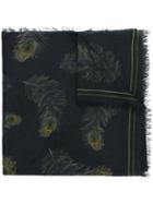 Alexander Mcqueen - Peacock Feather Scarf - Men - Silk/modal - One Size, Blue, Silk/modal