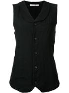 Aleksandr Manamïs - Pocket Detail Waistcoat - Women - Linen/flax - 2, Black, Linen/flax