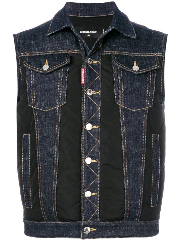 Dsquared2 Denim Panel Padded Gilet - Brown