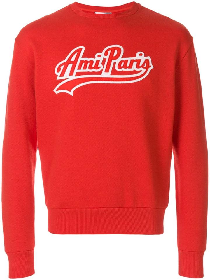Ami Alexandre Mattiussi Sweatshirt With Ami Paris Patch - Red