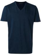 Etro V Neck T-shirt, Men's, Size: Large, Blue, Cotton