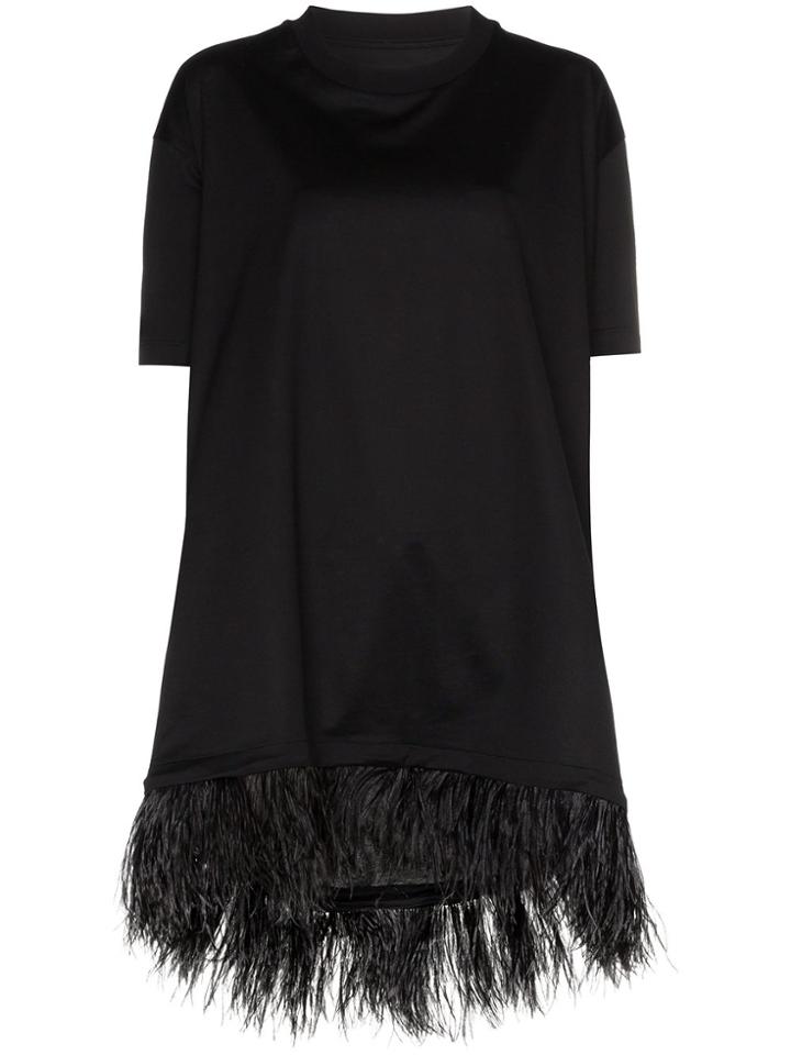 Marques'almeida Feather Hem Cotton T-shirt - Black