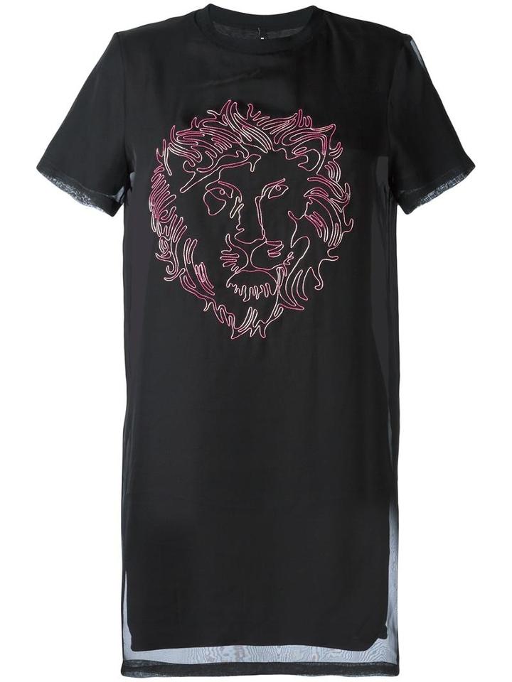 Versus Logo Print T-shirt Dress, Women's, Size: Medium, Black, Polyester/cotton/spandex/elastane