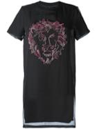 Versus Logo Print T-shirt Dress, Women's, Size: Medium, Black, Polyester/cotton/spandex/elastane