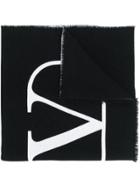 Valentino Jacquard Logo Knit Scarf - Black