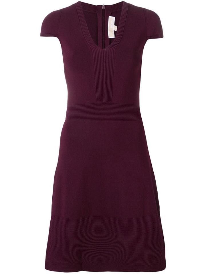 Michael Michael Kors V-neck Midi Dress - Purple