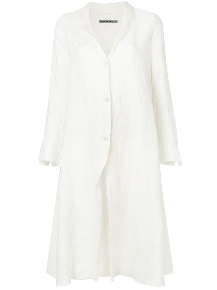 Transit Buttoned Coat - White