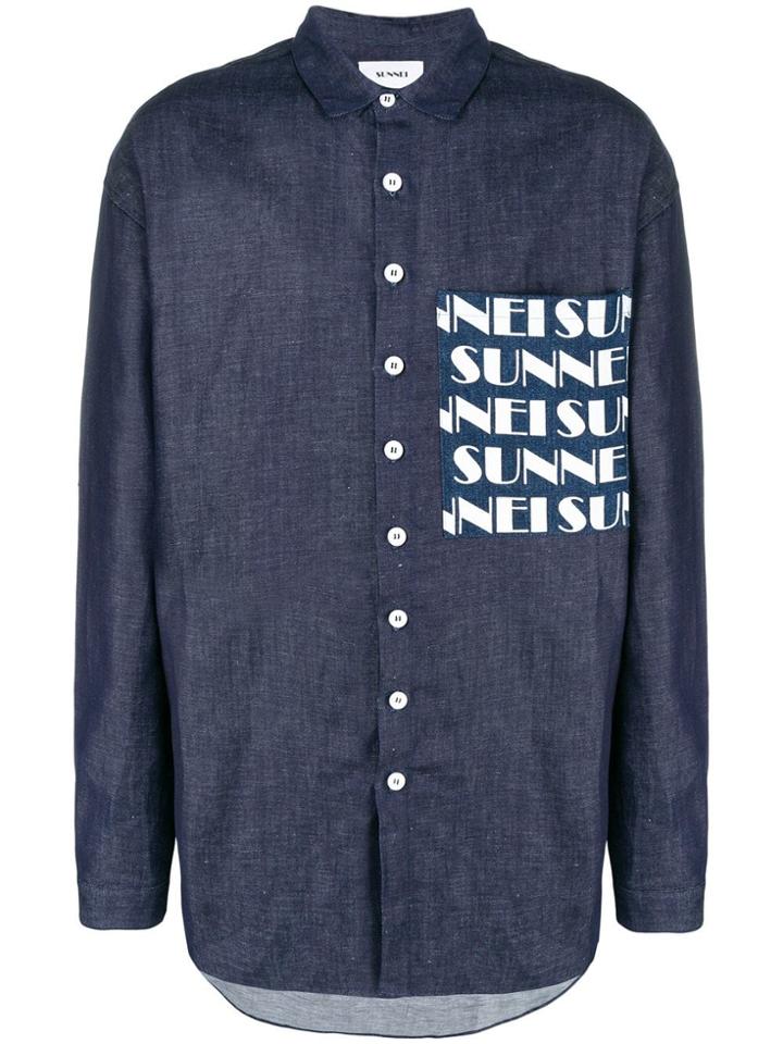 Sunnei Printed Over Shirt - Blue