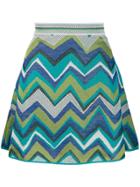 M Missoni Chevron Pattern Skirt - Blue