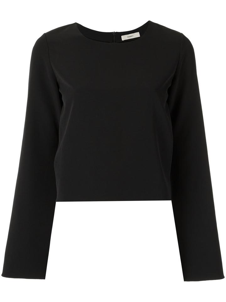 Egrey Round Neck Blouse, Women's, Size: 36, Black, Polyester/spandex/elastane