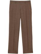 Burberry Sharkskin Wool Tailored Trousers - Brown