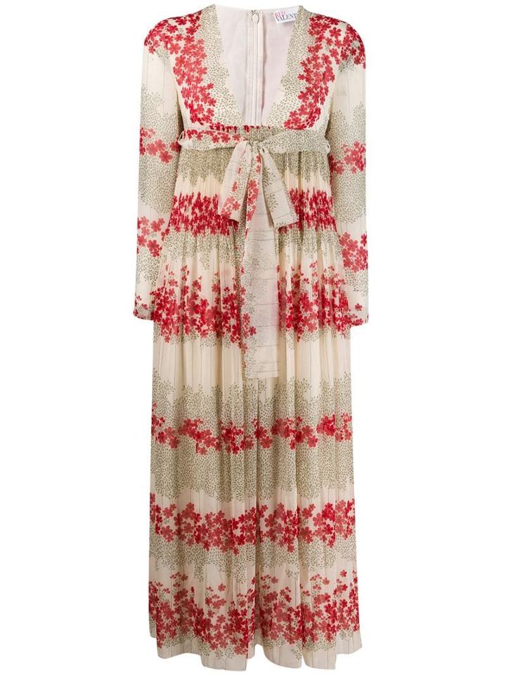 Red Valentino Dreaming Peony-print Muslin Dress - Neutrals