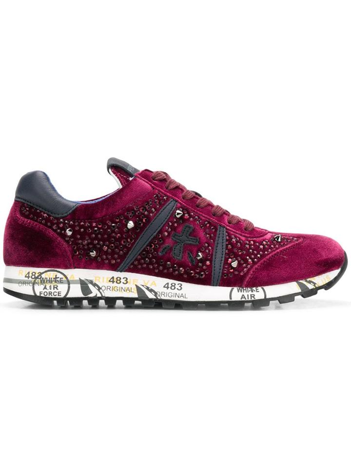 White Premiata Lucy Sneakers - Red