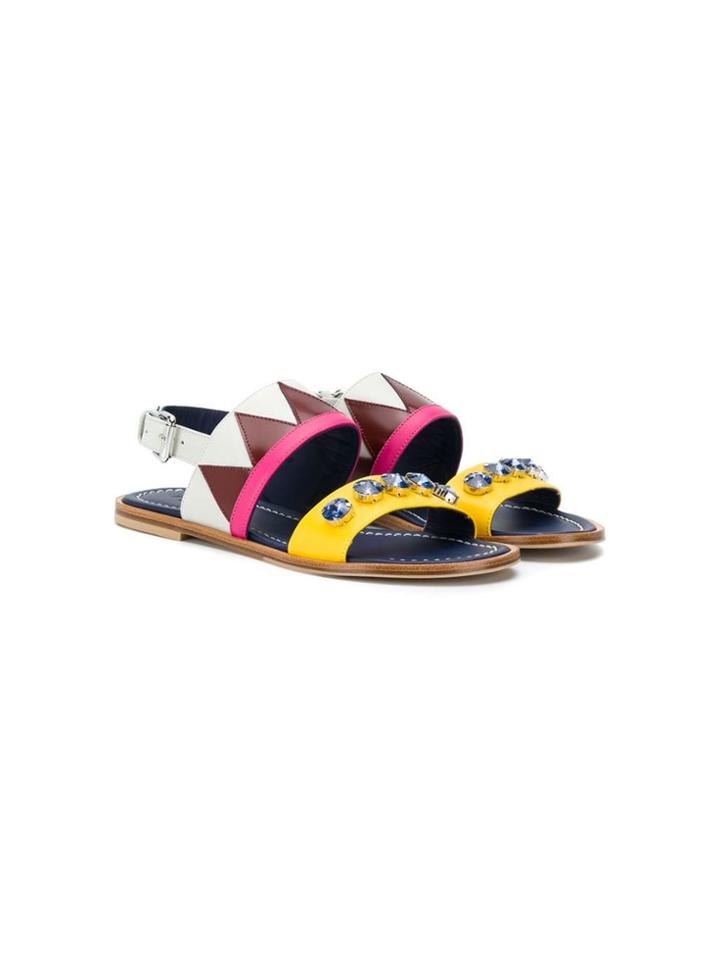 Marni Kids Teen Embellished Sandals - Yellow