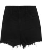 Alexander Wang Frayed Denim Shorts, Women's, Size: 26, Black, Cotton