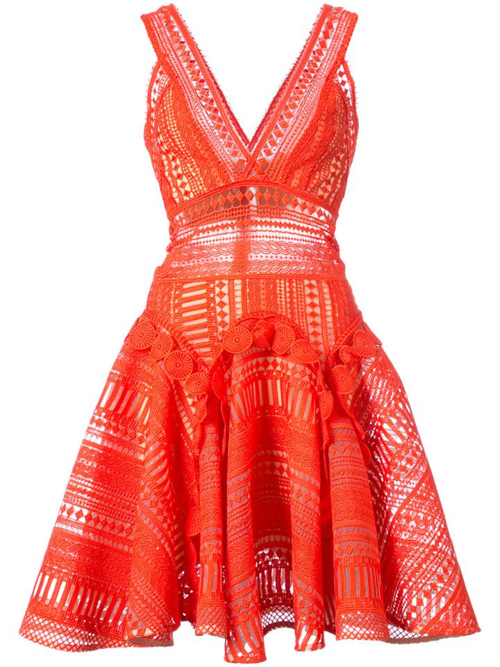 Thurley Crochet Stitched Dress - Yellow & Orange