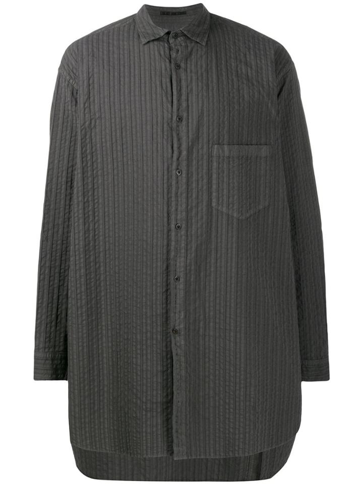 The Viridi-anne Pleated Longline Shirt - Grey
