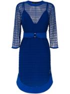Gloria Coelho Tulle Belted Dress - Blue