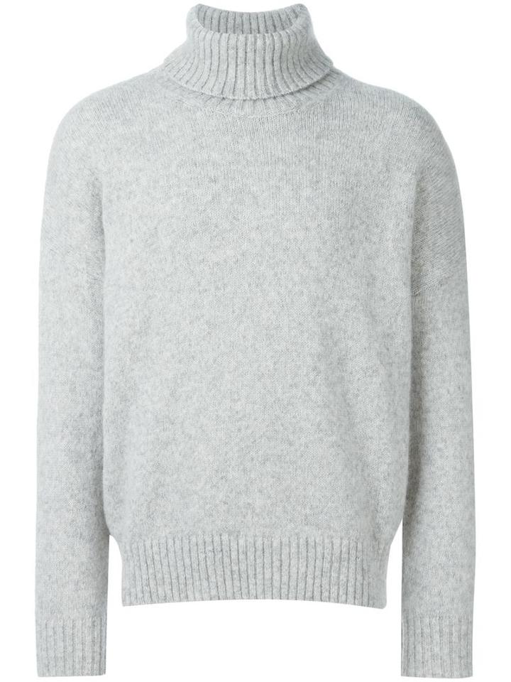 Ami Alexandre Mattiussi Oversized Turtleneck Jumper, Men's, Size: Xs, Grey, Polyamide/wool/alpaca